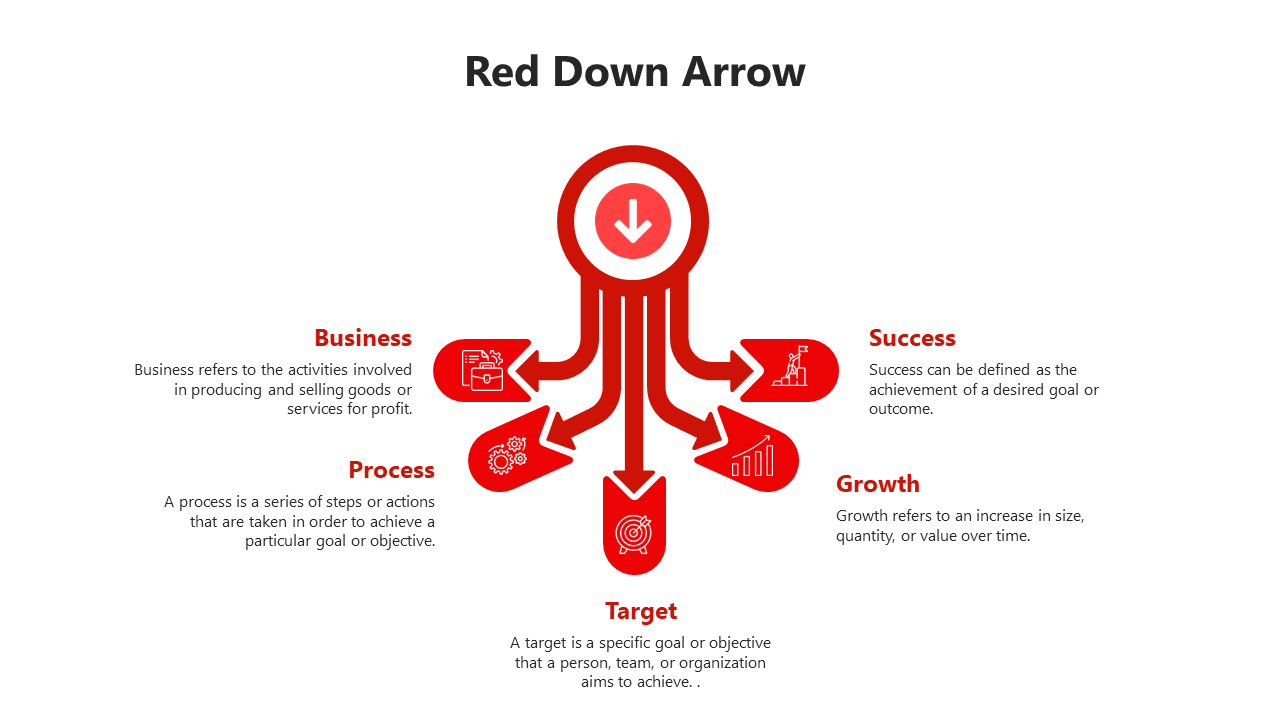 Get Red Down Arrow PowerPoint And Google Slide Template